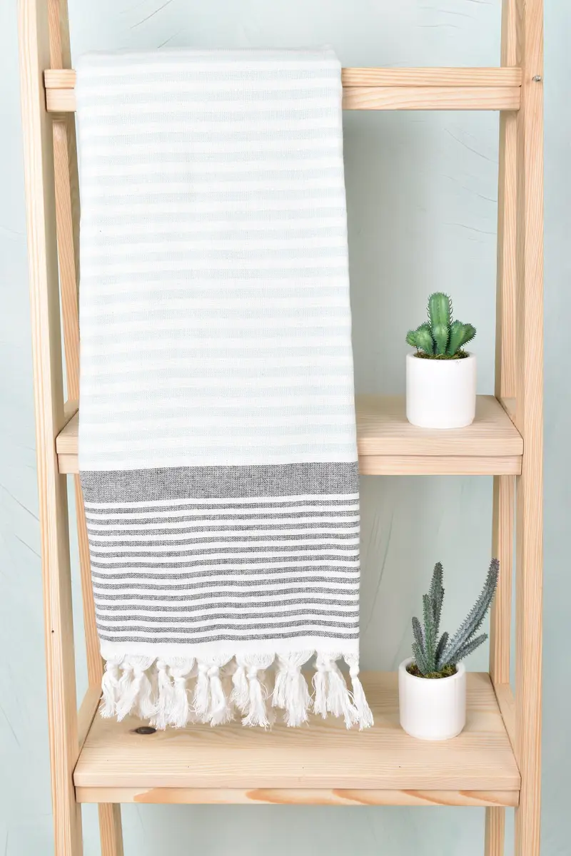 68x40 Cotton Striped Terry Towel, Monogram Towels, Custom Towel, Custom Turkish Towel, Hammam towel, Merry Christmas Gifts, Personalized Beach Towel - 8
