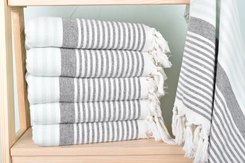 68x40 Cotton Striped Terry Towel, Monogram Towels, Custom Towel, Custom Turkish Towel, Hammam towel, Merry Christmas Gifts, Personalized Beach Towel - 1