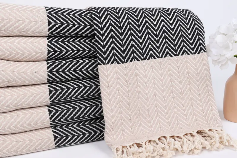 Gym Towel, Embroidered Towel, Luxury Turkish Bath Towel, 70x40 Cotton Chevron Towel, Cotton towel, Luxury towel, Anniversary Gift For Her - 2