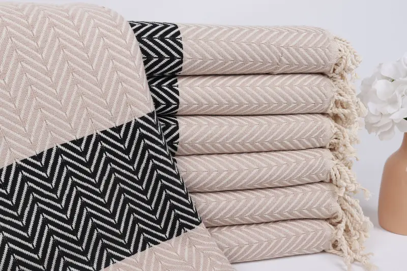 Gym Towel, Embroidered Towel, Luxury Turkish Bath Towel, 70x40 Cotton Chevron Towel, Cotton towel, Luxury towel, Anniversary Gift For Her - 1