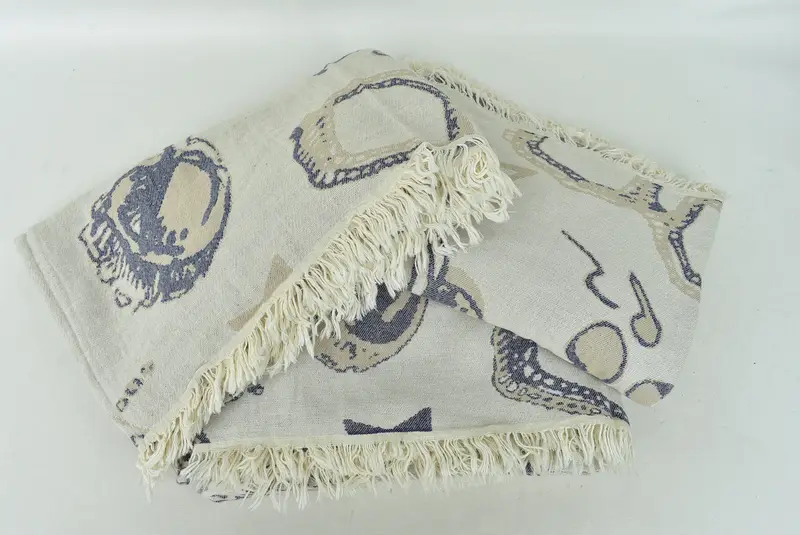 88x64 Cotton Shoes Design Towel, Monogram Beach Blanket, Boho Throw Blankets, Bedspread, Family Gift Basket, Custom Gifts, Throw Blanket Couch - 8
