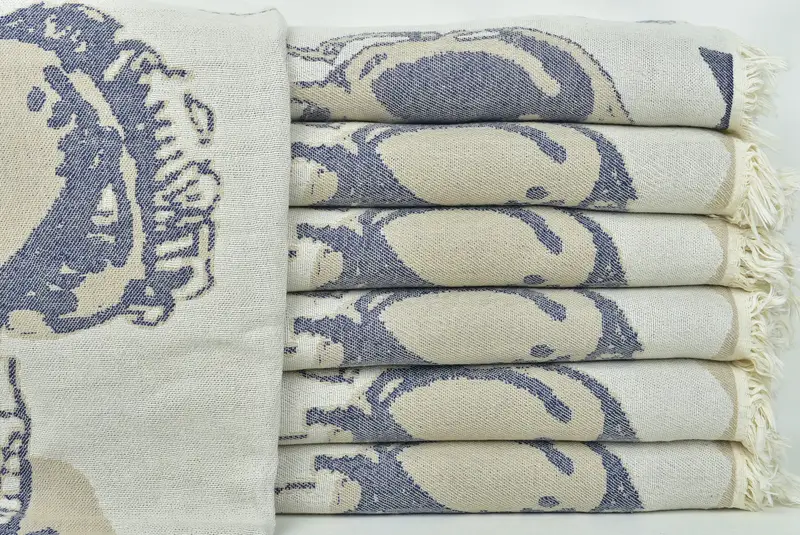 88x64 Cotton Shoes Design Towel, Monogram Beach Blanket, Boho Throw Blankets, Bedspread, Family Gift Basket, Custom Gifts, Throw Blanket Couch - 3
