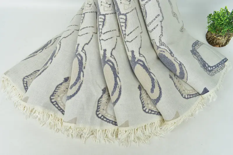 88x64 Cotton Shoes Design Towel, Monogram Beach Blanket, Boho Throw Blankets, Bedspread, Family Gift Basket, Custom Gifts, Throw Blanket Couch - 6