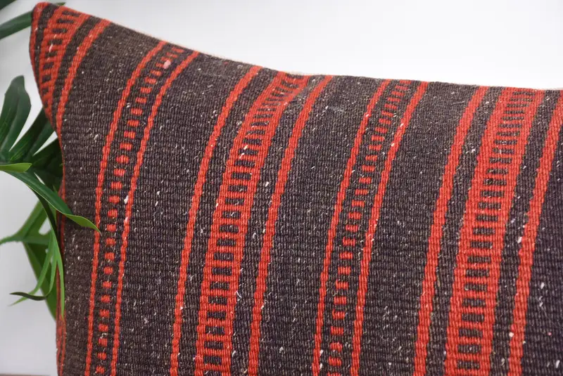 Cozy Throw Pillow Sham, 16x48 Red Pillow Case, Cushion Case, Art Deco Cushion, Home Decor Pillow, Vintage Kilim Pillow, Antique Pillows - 2