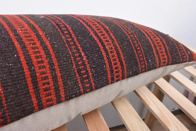 Cozy Throw Pillow Sham, 16x48 Red Pillow Case, Cushion Case, Art Deco Cushion, Home Decor Pillow, Vintage Kilim Pillow, Antique Pillows - 7