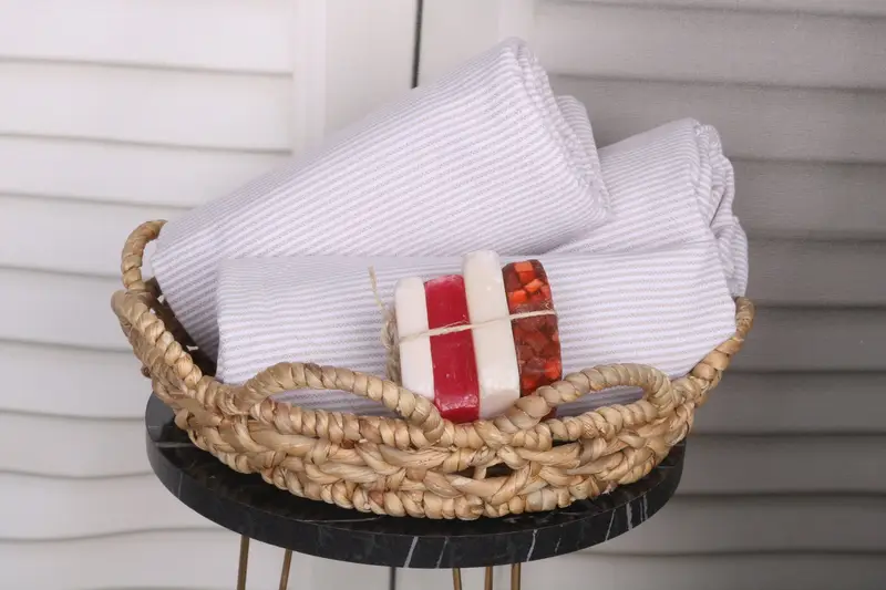Beach Towel Bulk, Wedding Favors, Sand-free towel, Bride Gift, Traditional Turkish peshtemal for hammam, Organic Towel, 70x40 Cotton Striped Towel - 4
