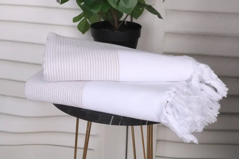 Beach Towel Bulk, Wedding Favors, Sand-free towel, Bride Gift, Traditional Turkish peshtemal for hammam, Organic Towel, 70x40 Cotton Striped Towel - 3