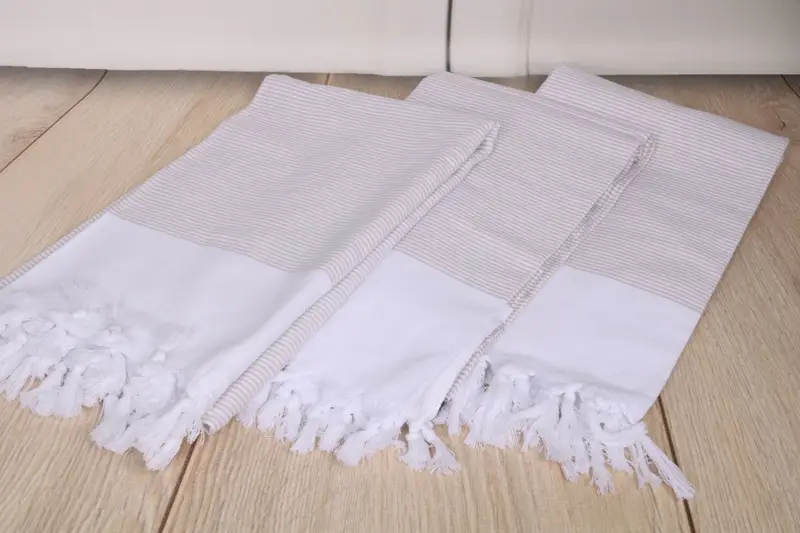 Beach Towel Bulk, Wedding Favors, Sand-free towel, Bride Gift, Traditional Turkish peshtemal for hammam, Organic Towel, 70x40 Cotton Striped Towel - 6