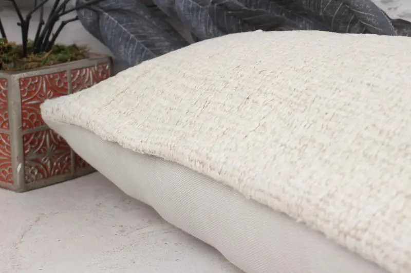 Boho Pillow Sham Cover, Neutral Pillow Case, 12x24 White Cushion Cover, Cushion Case, Vintage Kilim Pillow, Handmade Kilim Cushion - 7