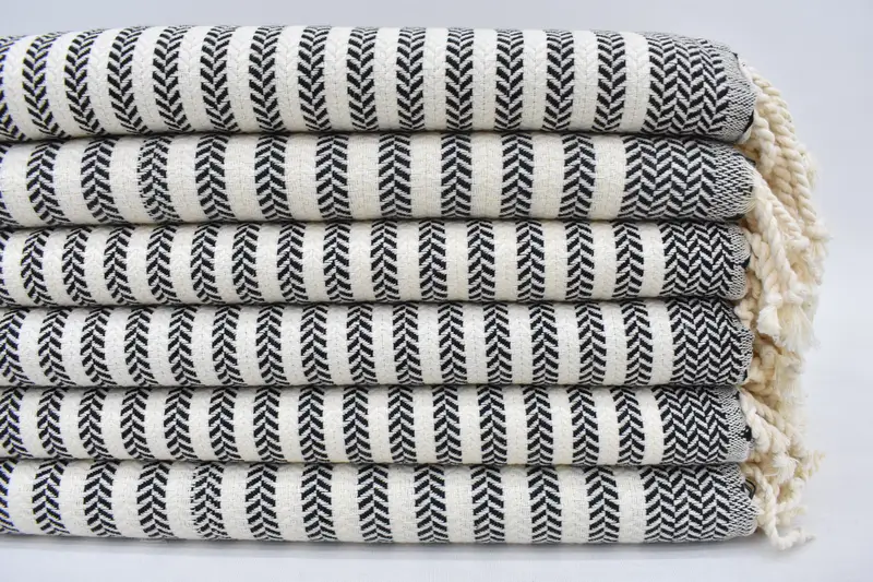 Monogram Turkish Towel, Personalized Towel, Personalised Gift, 70x40 Cotton Chevron Towel, Embroidered Towel, Spooky Bachelorette Party Favors - 2
