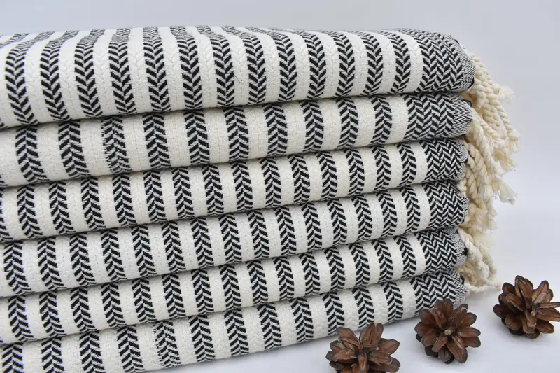 Monogram Turkish Towel, Personalized Towel, Personalised Gift, 70x40 Cotton Chevron Towel, Embroidered Towel, Spooky Bachelorette Party Favors - 1