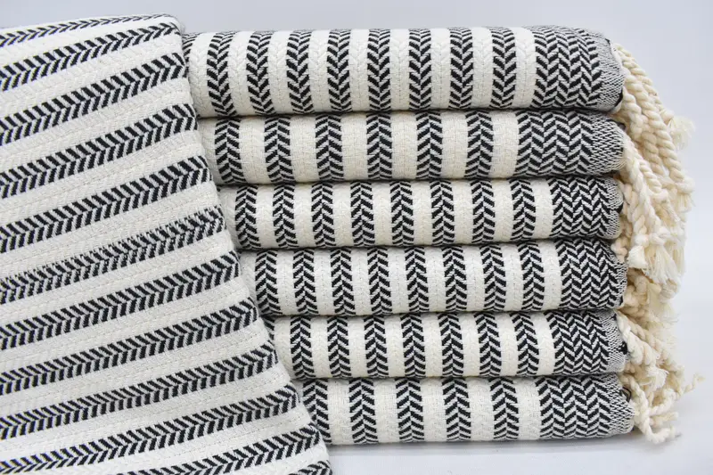 Monogram Turkish Towel, Personalized Towel, Personalised Gift, 70x40 Cotton Chevron Towel, Embroidered Towel, Spooky Bachelorette Party Favors - 3