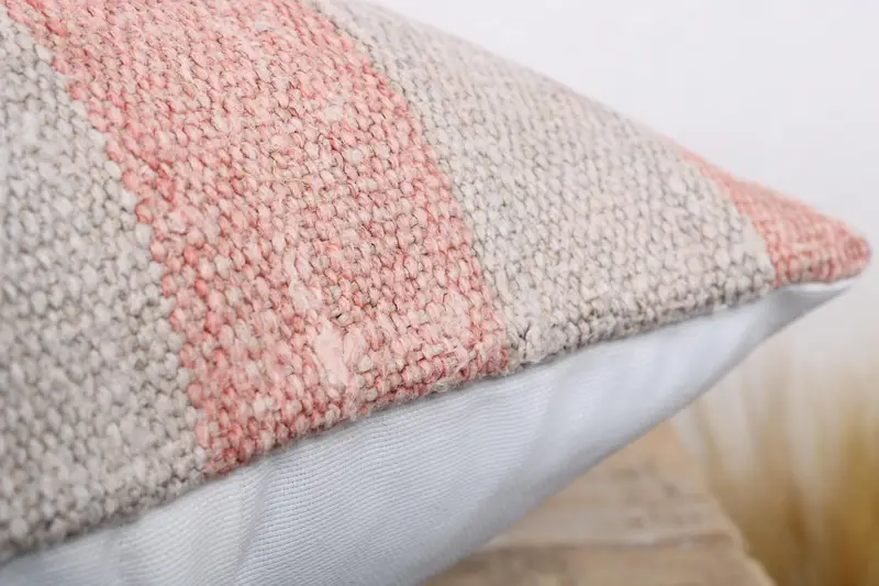 Handmade Kilim Cushion, Handmade Pillow, Pillow for Couch, 18x18 Beige Pillow, Colorful Pillow Cover, Cushion, Kilim Cushion Sham - 6