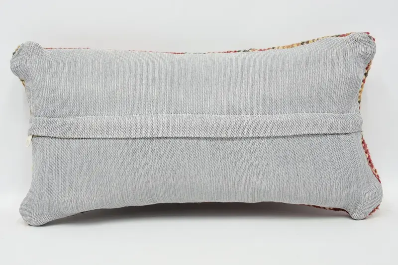 Vintage Kilim Throw Pillow, 8x16 Red Cushion Case, Living Room Throw Pillow Sham, Pillow Sham, Kilim Pillow Cover, Kilim Rug Pillow, Boho Pillow - 6