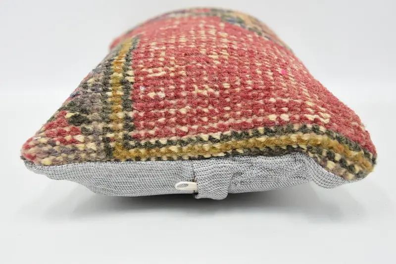 Vintage Kilim Throw Pillow, 8x16 Red Cushion Case, Living Room Throw Pillow Sham, Pillow Sham, Kilim Pillow Cover, Kilim Rug Pillow, Boho Pillow - 5