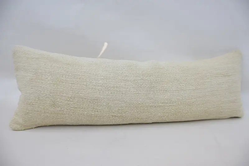 Ethnical Kilim Rug Pillow, Pillow for Couch, 12x36 White Pillow Case, Throw Kilim Pillow, Pillow Sham, Vintage Kilim Pillow Cushion Case - 3