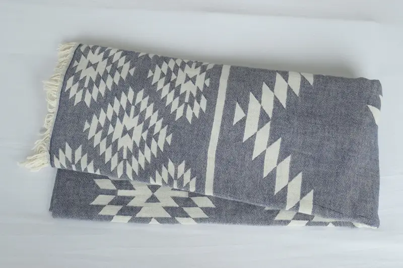 Woven Blanket, 84x56 Cotton Kilim Towel, Personalized Gifts, Woven Throw Blanket, Beach Theme Wedding Gift, Bachelorette Party Favors Beach - 6