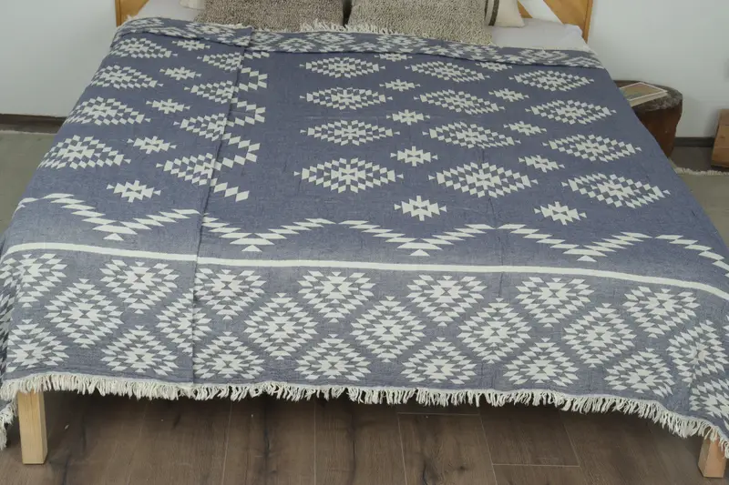 Woven Blanket, 84x56 Cotton Kilim Towel, Personalized Gifts, Woven Throw Blanket, Beach Theme Wedding Gift, Bachelorette Party Favors Beach - 8