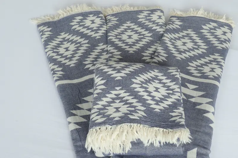 Woven Blanket, 84x56 Cotton Kilim Towel, Personalized Gifts, Woven Throw Blanket, Beach Theme Wedding Gift, Bachelorette Party Favors Beach - 5