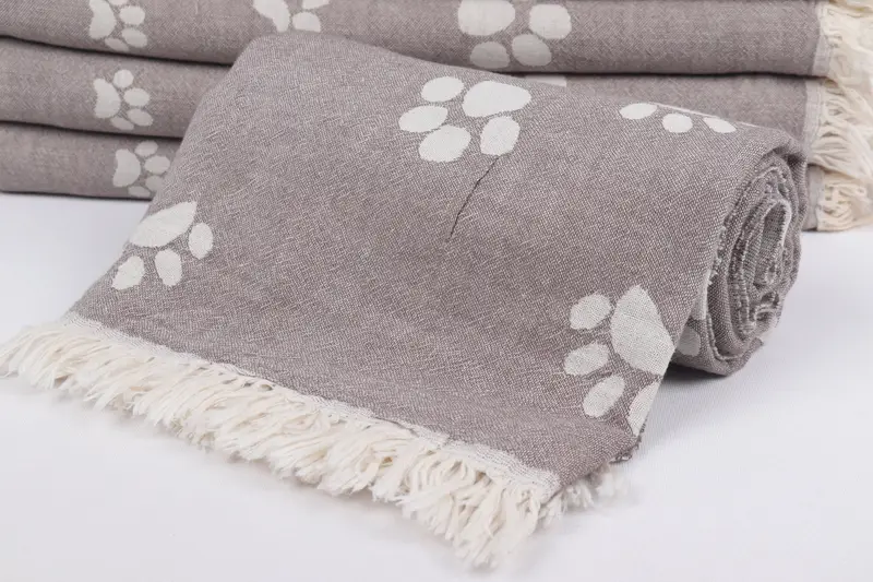 Turkish Towel Set, Bachelor Gift, Organic Turkish towel, Large Turkish Towel, 70x36 Cotton Paw Design Towel, Soft towel, Beach Towel Bulk, Spa Towel - 5