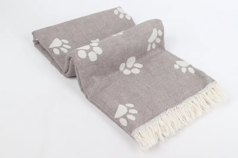 Turkish Towel Set, Bachelor Gift, Organic Turkish towel, Large Turkish Towel, 70x36 Cotton Paw Design Towel, Soft towel, Beach Towel Bulk, Spa Towel - 7
