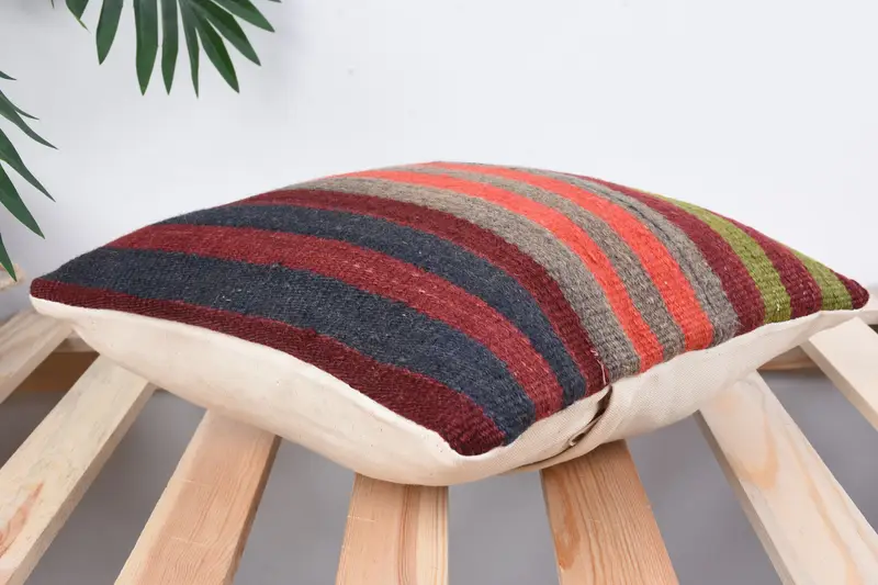 Pillow for Couch, Gift Pillow, Home Decor Pillow, 12x12 Red Pillow, Cushion Case, Muted Cushion, Handwoven Pillow Cover Pillow - 6