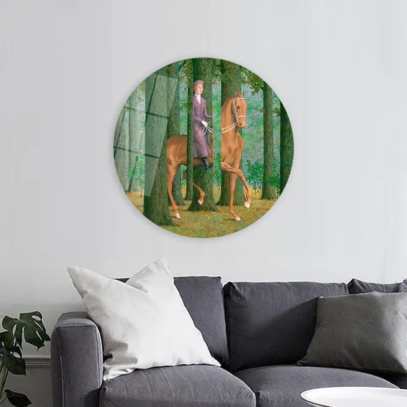 Reitsport-Leinwand: Pferdekunst, inspiriert von Magrittes leerer Signatur