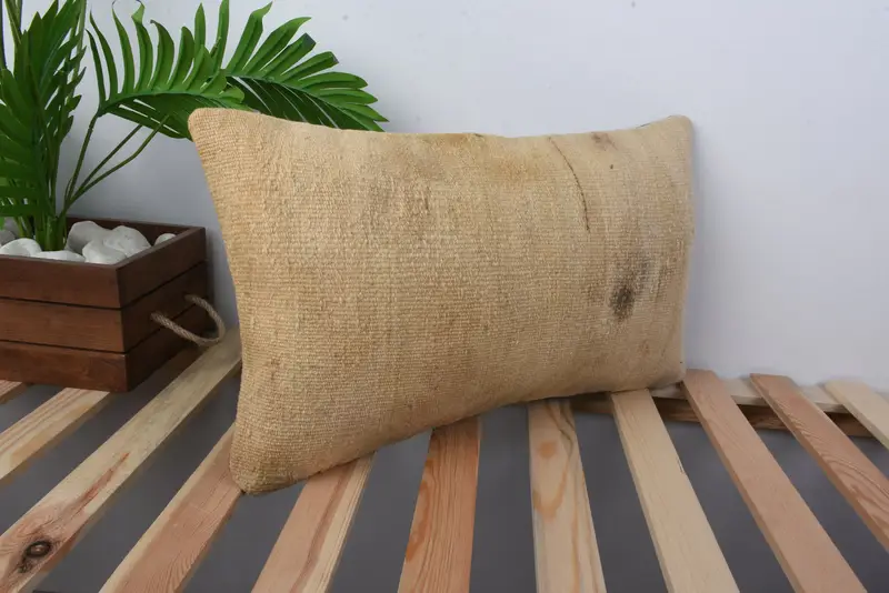 12x20 Beige Cushion Case, Kilim Pillow Cover, Pillow for Couch, Vintage Kilim Throw Pillow, Pillow Case, Traditional Cushion Cover - 4