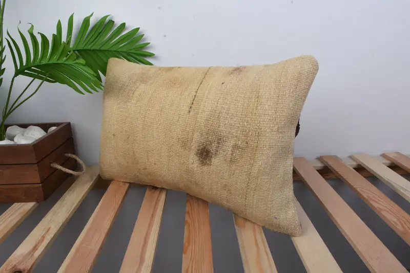 12x20 Beige Cushion Case, Kilim Pillow Cover, Pillow for Couch, Vintage Kilim Throw Pillow, Pillow Case, Traditional Cushion Cover - 5