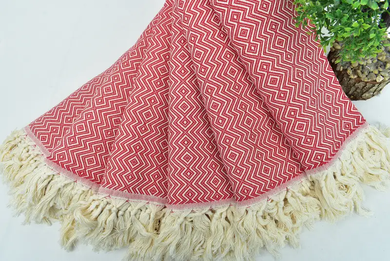 Handmade Gift, Thin towel, Hammam towel, Wedding Anniversary Gift, Girl Trip Party Favor, 70x38 Cotton Diamond Towel, Custom Wedding Gifts - 4
