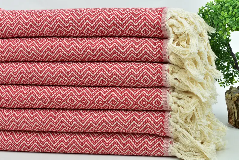 Handmade Gift, Thin towel, Hammam towel, Wedding Anniversary Gift, Girl Trip Party Favor, 70x38 Cotton Diamond Towel, Custom Wedding Gifts - 3