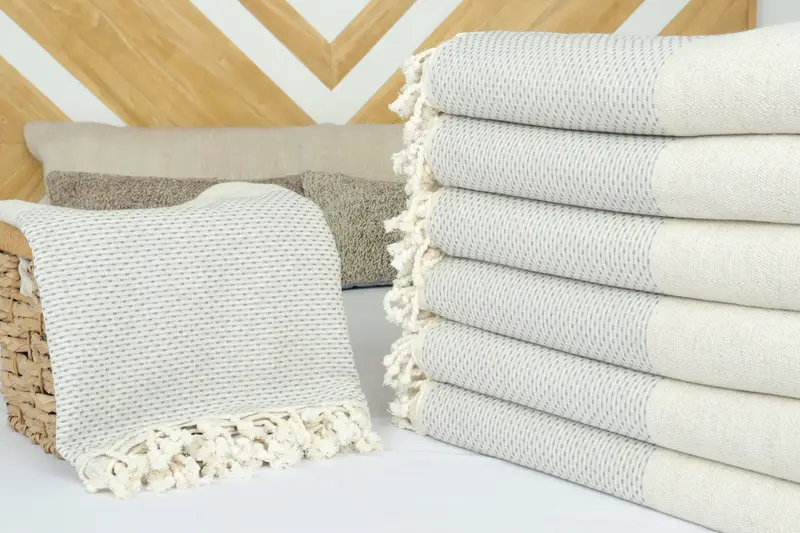 96x96 Cotton Polka Dot Towel, Monogram Blanket, Family Gift Basket, Throw Blanket, Wedding Hand Made Gift, Woven Throw Blanket, Bachelor Party Gifts - 4