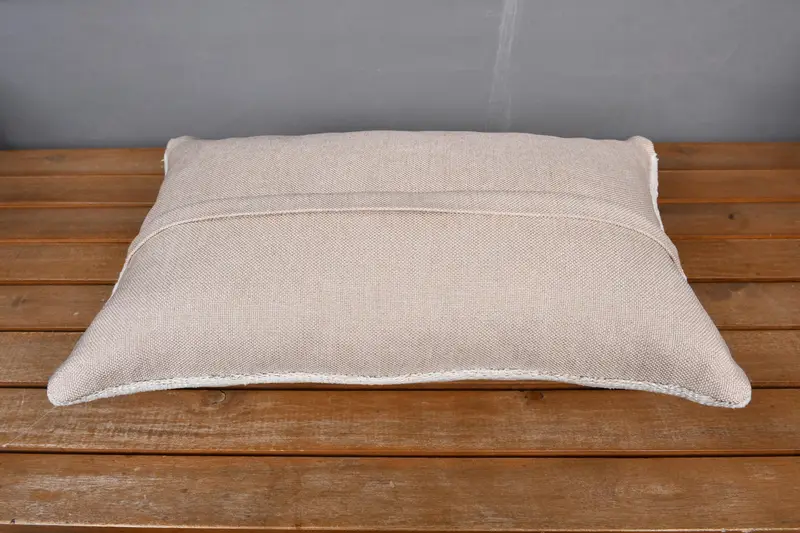 Turkish Rugs Cushion, Antique Pillows, Vintage Pillow, 12x20 Beige Pillow Case, Floor Pillow Case, Turkish Pillow, Cushion Cover - 5