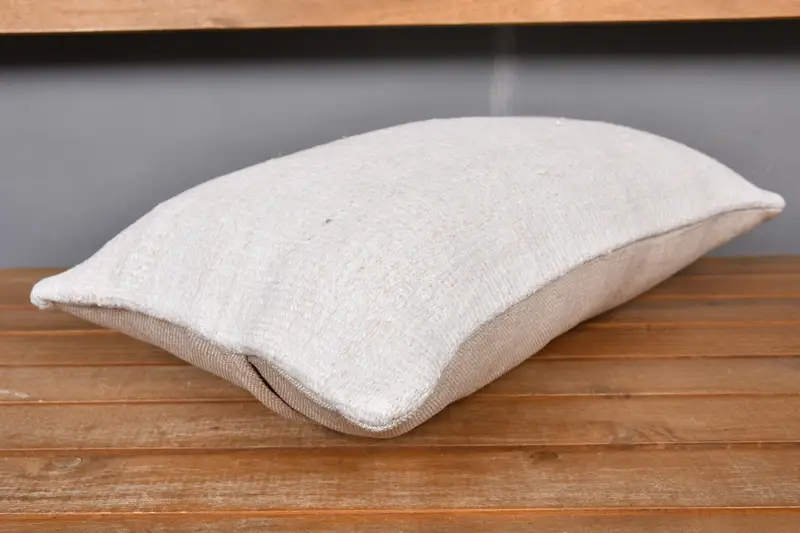 Turkish Rugs Cushion, Antique Pillows, Vintage Pillow, 12x20 Beige Pillow Case, Floor Pillow Case, Turkish Pillow, Cushion Cover - 4