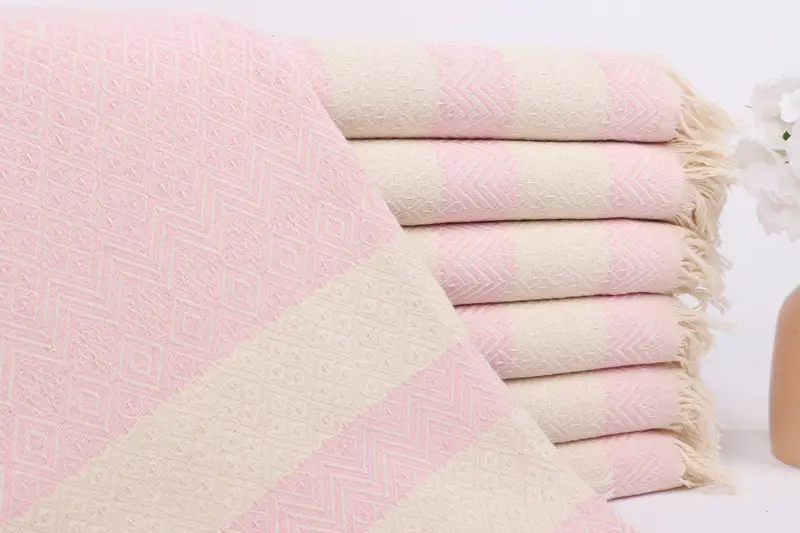 Light Pink Cotton Towel Turkish Beach, Wedding Gifts, 40x71 Inches