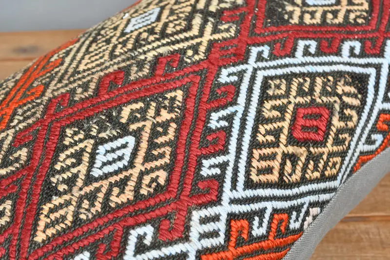 Natural Pillow Cover, 12x20 Red Pillow Sham, Boho Pillow, Ethnic Pillow Cover Cushion Cover, Antique Pillows, Turkish Pillow, Pillow Sham - 3