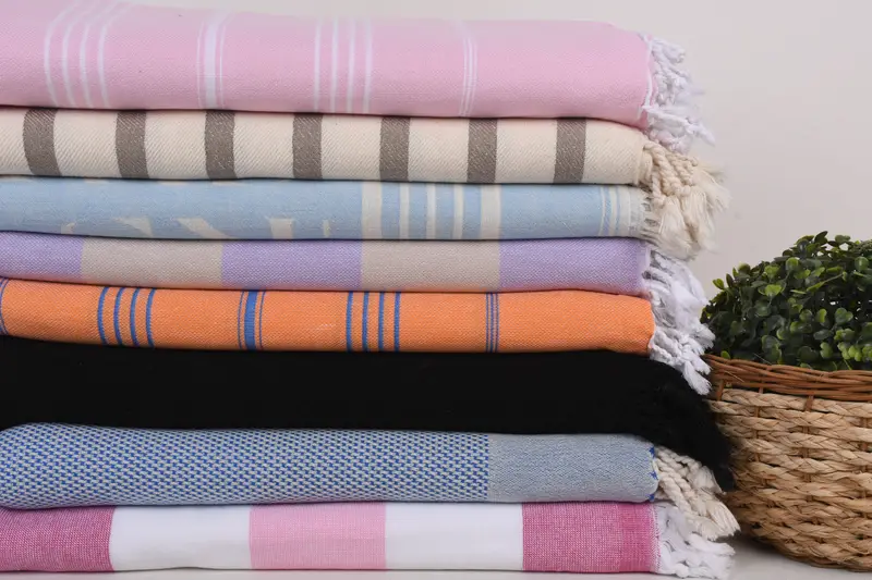 Personalized Wedding Gift For Couple, Hammam towel, Personalized Beach Towel, Summer Gift, Organic Towel, 70x40 Cotton Set of 8 Towel, Guest Towel - 2