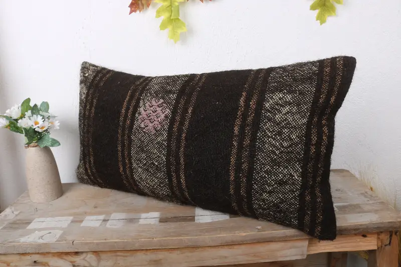 Kissenbedeckung, 12x24 braunes Kissen, Kilimteppichkissen, Muster -Wurfkissen -Gehäuse, Innenarchitektin Kissen, Kilimkissenschein, Kilimkissen - 4