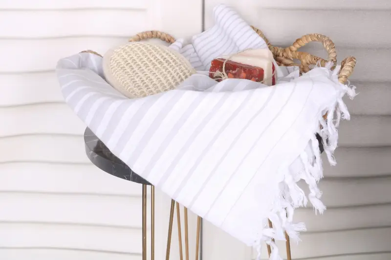 Quick-dry travel peshtemal towel, Large Turkish Towel, Wedding Gift, 68x36 Cotton Striped Towel, Bachelor Party Gifts, Lightweight Turkish towel - 2