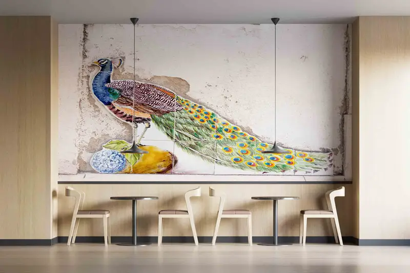 Wallpaper Mural Art, Animal Digital Paper, Peacock Paper Craft, 3d Effect Wallpaper, Peacock Mosaic Wallpaper, Personalized Wallpaper, - 7
