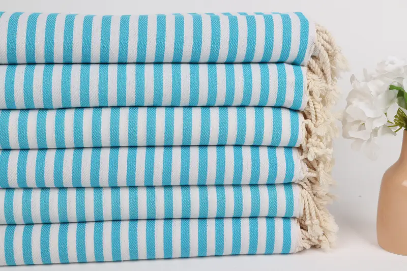 Custom Beach Towels, Home Decor Towel, 70x40 Cotton Striped Towel, Personalized Wedding Gift, Quick-dry peshtemal, Holiday Towel, Hammam towel - 3