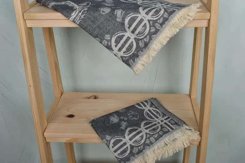 Monogram Hand Towel, Wedding Gift, First Wedding Anniversary Gift, Christmas Hand Towel, Bathroom Towels, 28x20 Cotton Coffee Patterned Towel - 6