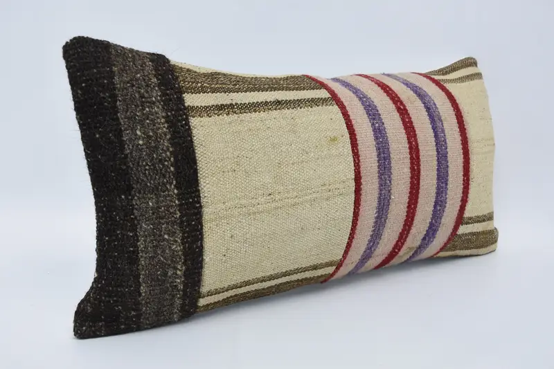 Tribal Pillow Case, Pillow Sham, Pillow for Couch, 12x24 Beige Cushion, Bohemian Cushion Pillow Cover, Vintage Kilim Pillow, Boho Pillow Sham Cover - 3