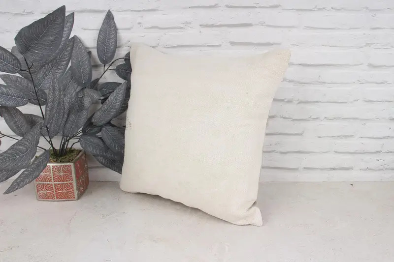Home Decor Pillow, Cushion, Designer Throw Pillow Cover, 18x18 White Pillow Cover, Pattern Throw Cushion, Turkish Kilim Pillow, Antique Pillows - 4