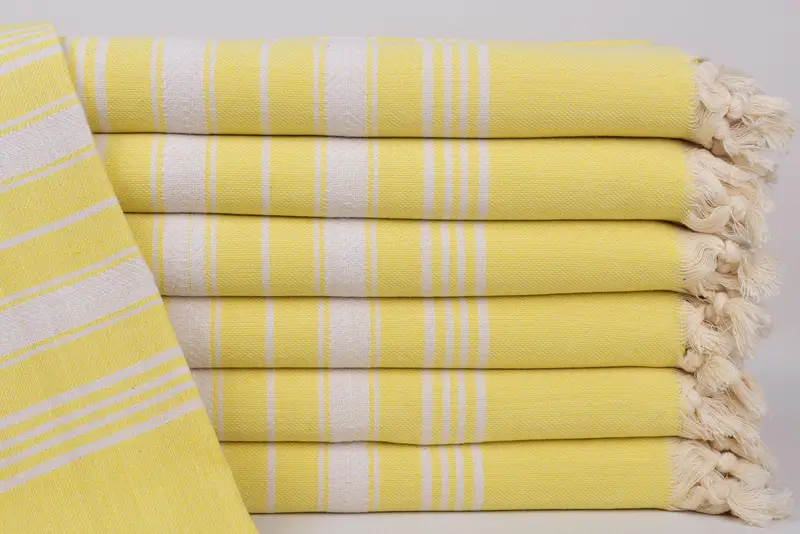 Bridal Shower Favors Organic Cotton Light Yellow Towel, 70x40 Inches