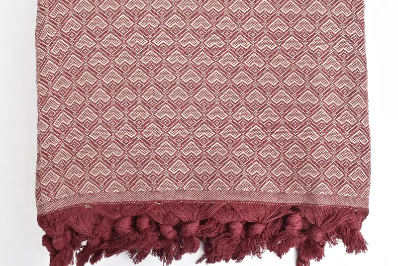 88x76 Cotton Heart Design  Towel, Custom Shower Curtain, Wedding Gift Ideas, Wedding Favors, Custom Blanket, Woven Throw Blanket, Turkish Tablecloth - 4