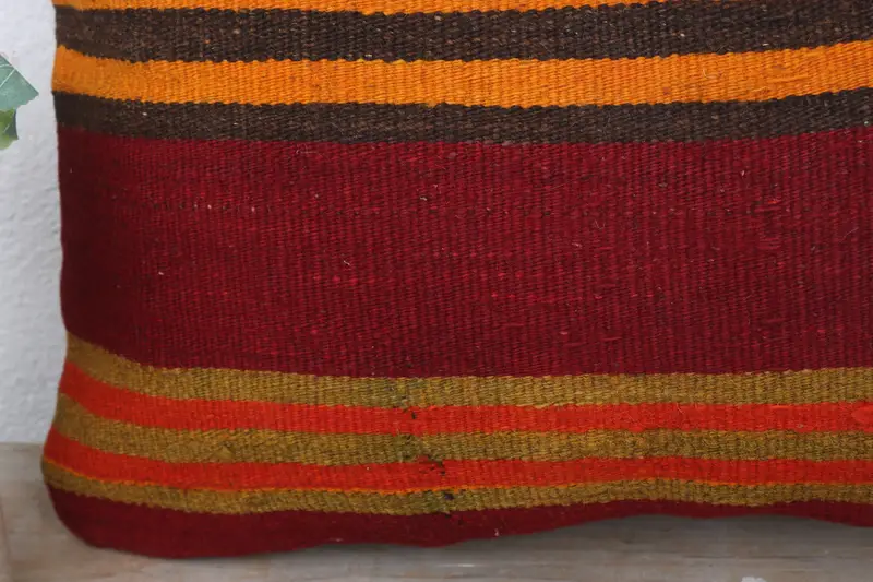12x20 Red Cushion Cover, Pillow for Couch, Handmade Cushion Case, Home Decor Pillow, Cushion Case, Car Pillow Case, Ethnical Kilim Rug Pillow - 3