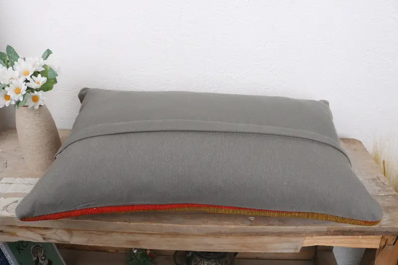 12x20 Red Cushion Cover, Pillow for Couch, Handmade Cushion Case, Home Decor Pillow, Cushion Case, Car Pillow Case, Ethnical Kilim Rug Pillow - 7