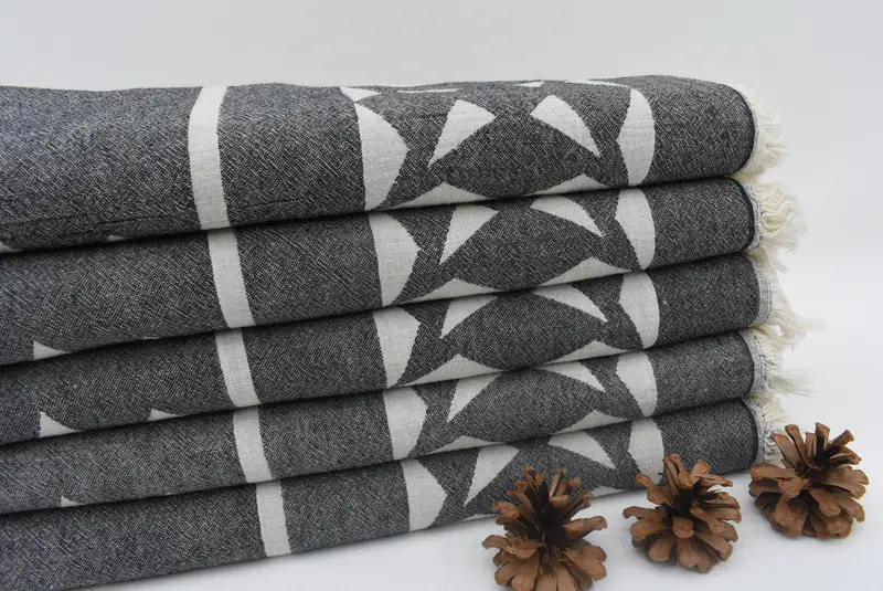 Bridesmaid Gift, Luxury towel, Bachelorette Gifts, 68x36 Cotton Compass Rose Design Towel, Handwoven Turkish Towel, Personalized Gift For Him - 2