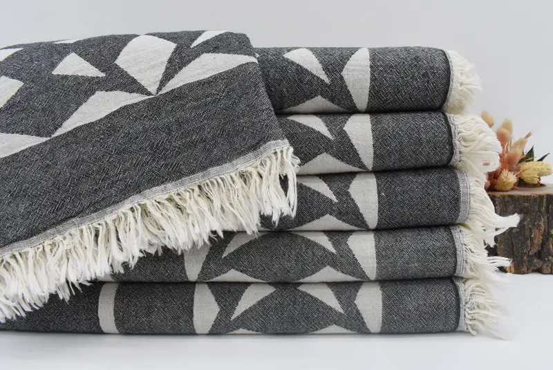Bridesmaid Gift, Luxury towel, Bachelorette Gifts, 68x36 Cotton Compass Rose Design Towel, Handwoven Turkish Towel, Personalized Gift For Him - 1